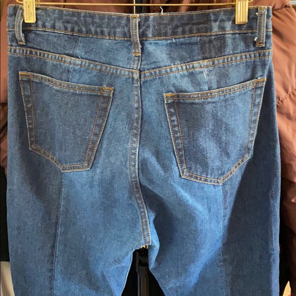 High rise Patchwork jeans with big zipper - Picture 5 of 5